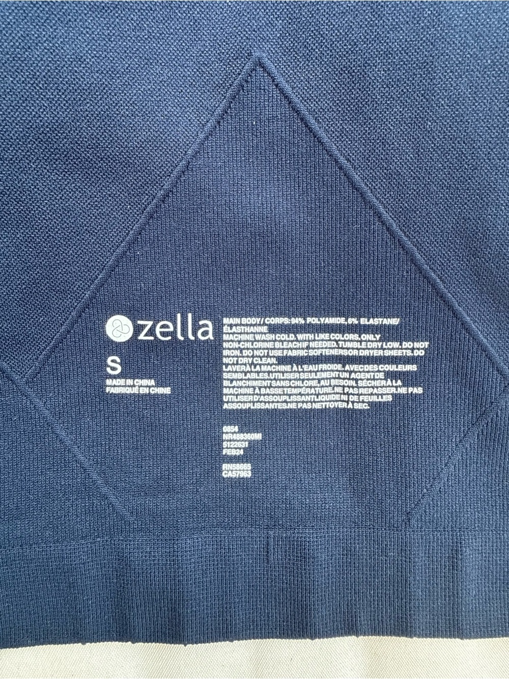 Zella Seamless Longline Sports Bra Navy Small NWT Racerback Medium Support - Picture 6 of 6